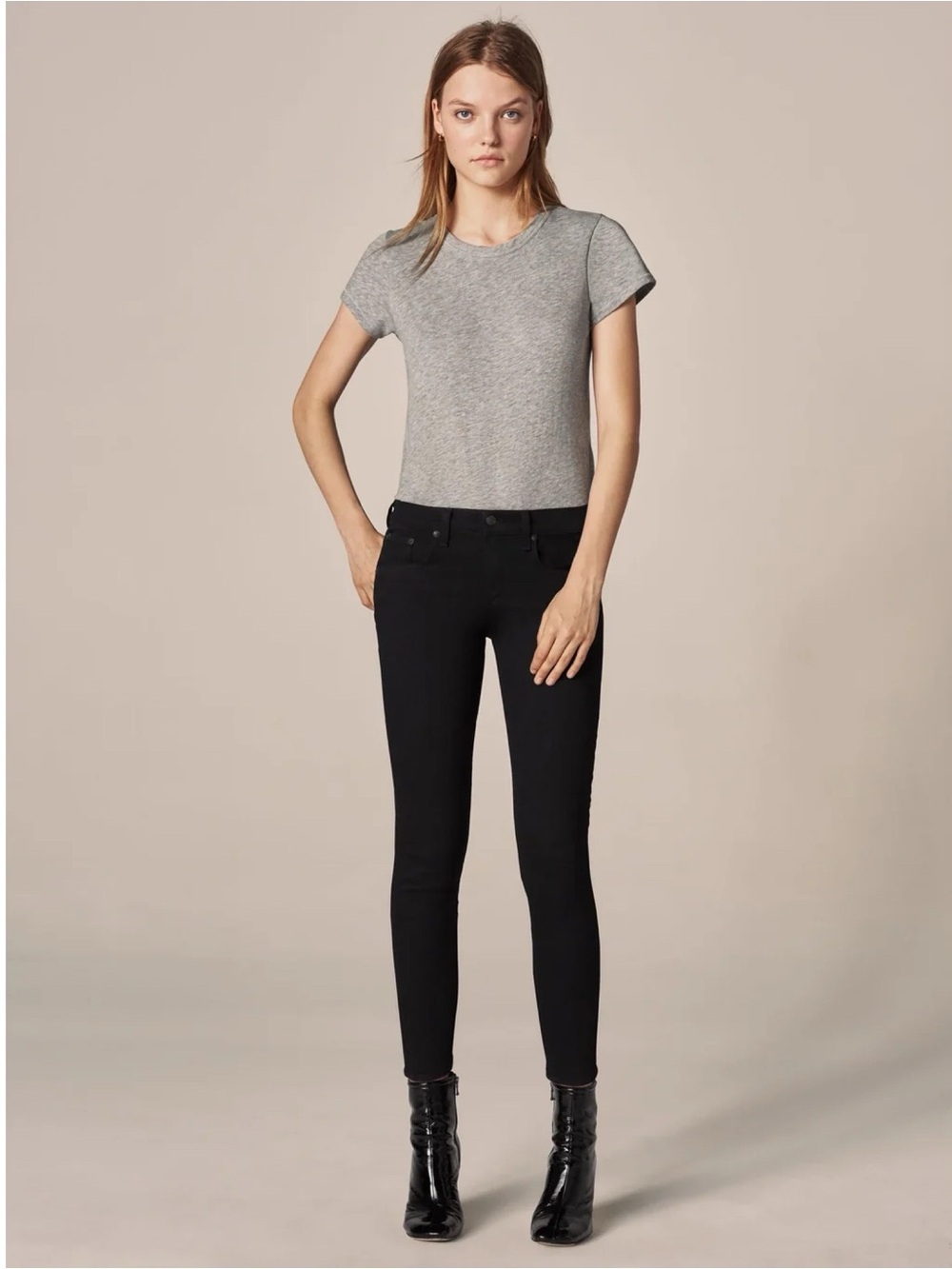 Rag & Bone - High Rise Ankle Skinny in Black